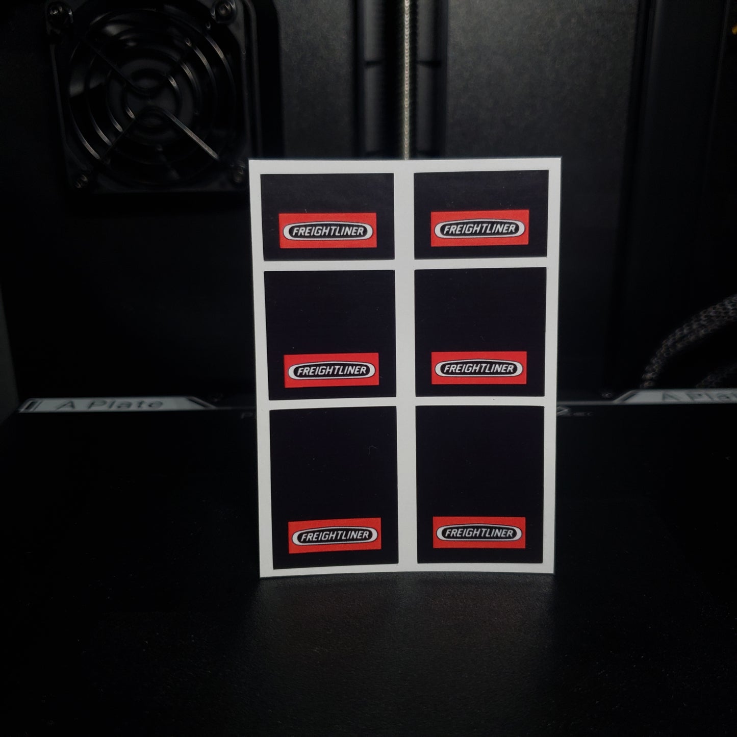1/25 Freightliner Red Rectangle on Black MudFlap