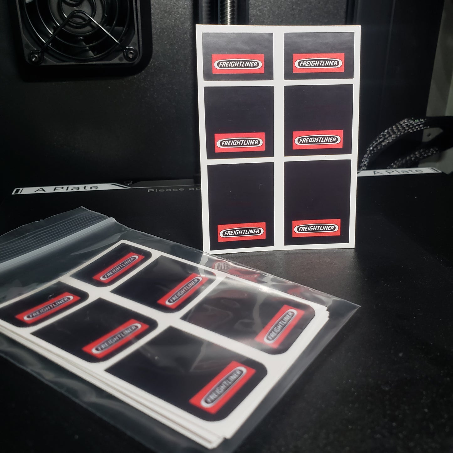 1/25 Freightliner Red Rectangle on Black MudFlap