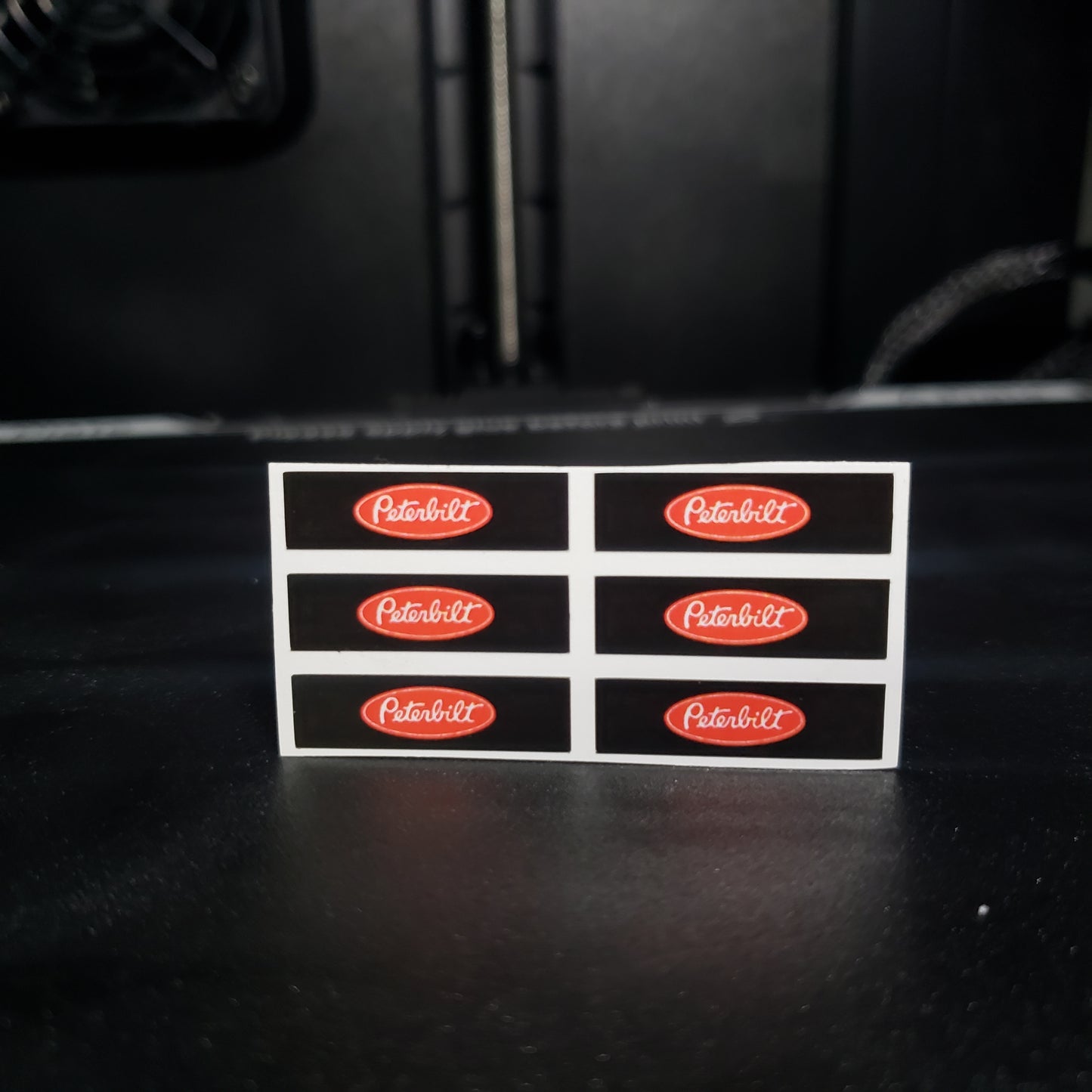 1/25 Peterbilt Red on Black Quarter MudFlaps