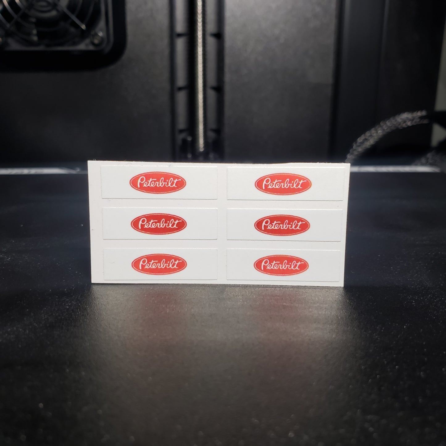1/25 Peterbilt Red on White Quarter MudFlaps