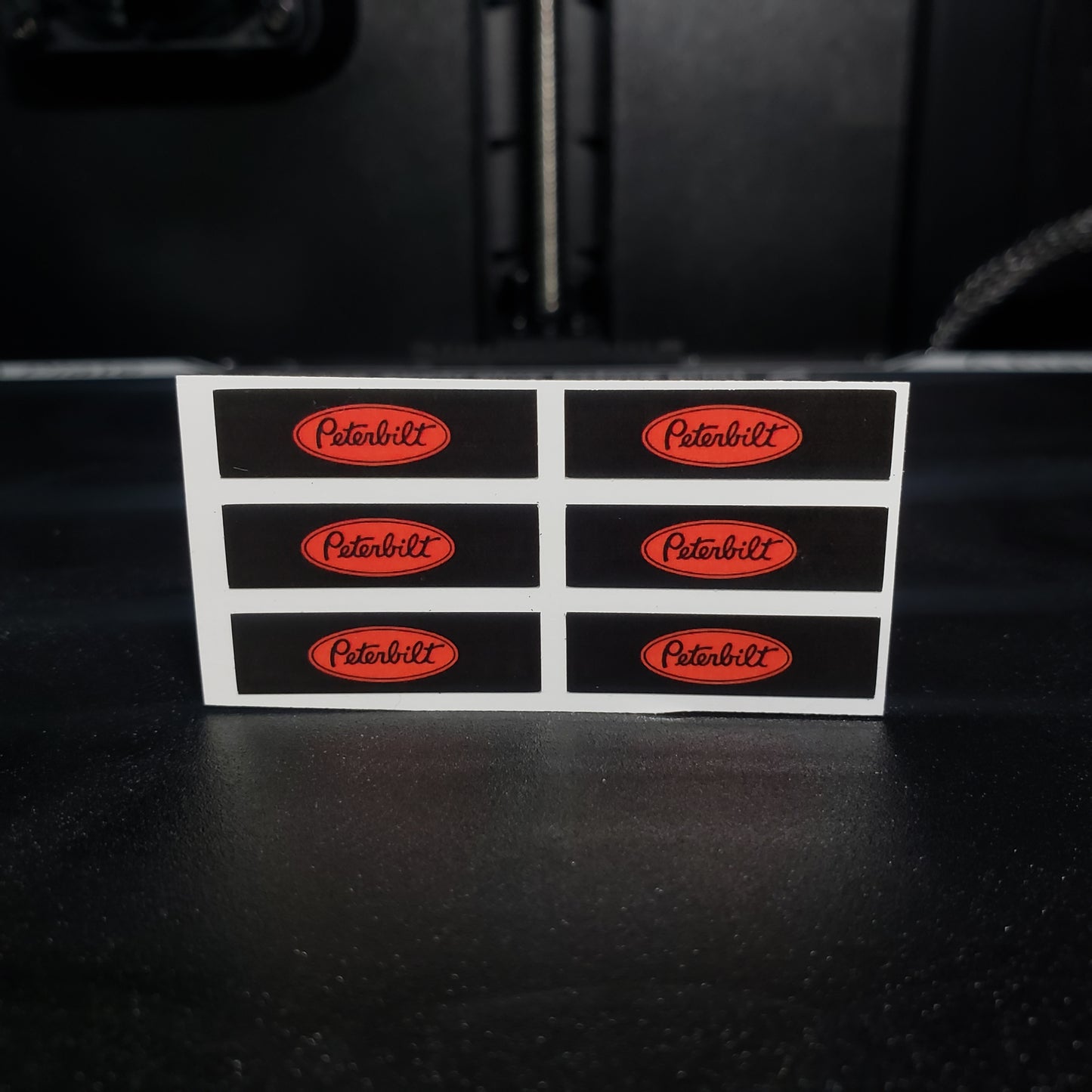1/25 Peterbilt Red on Black Quarter MudFlaps