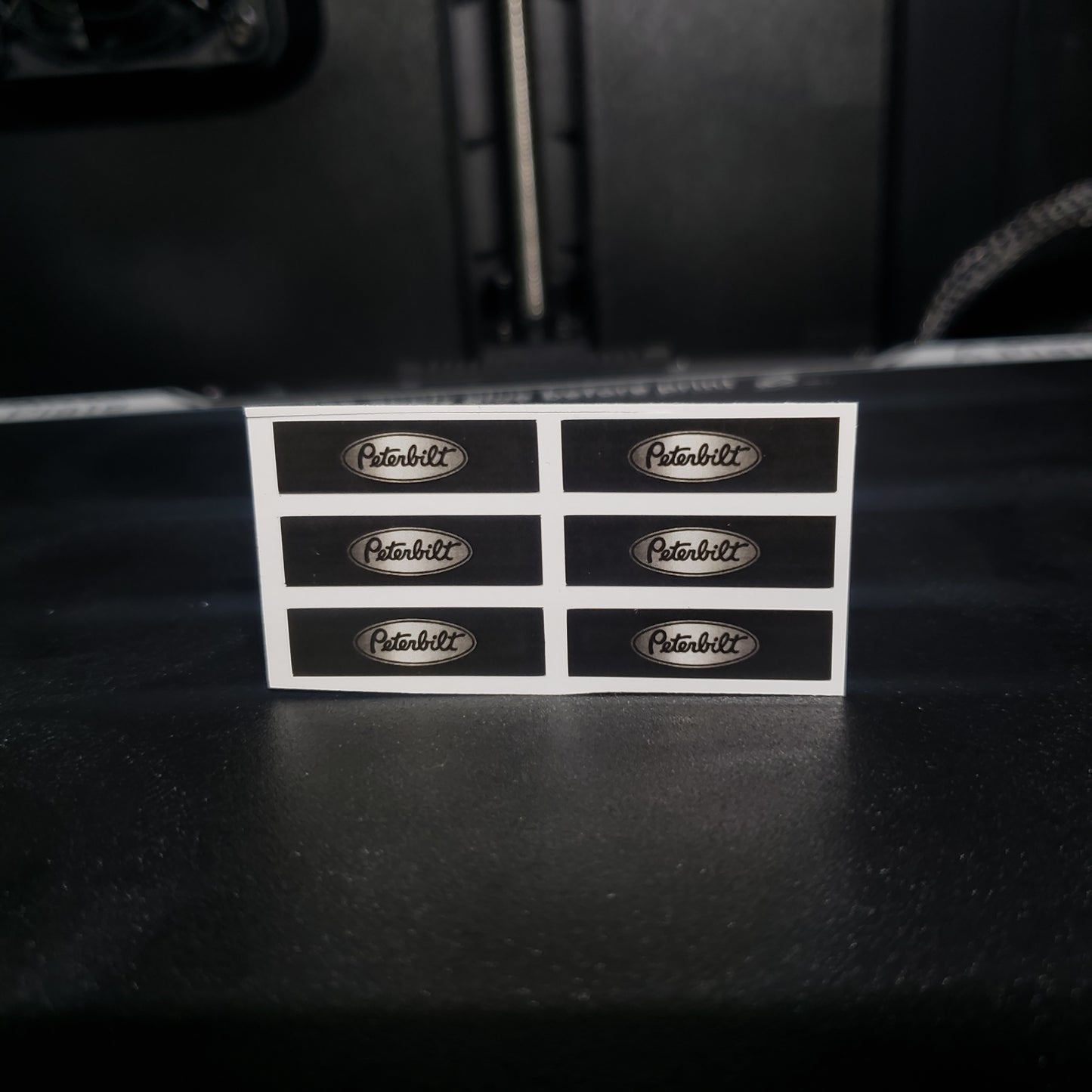 1/25 Peterbilt Chrome on Black Quarter MudFlaps