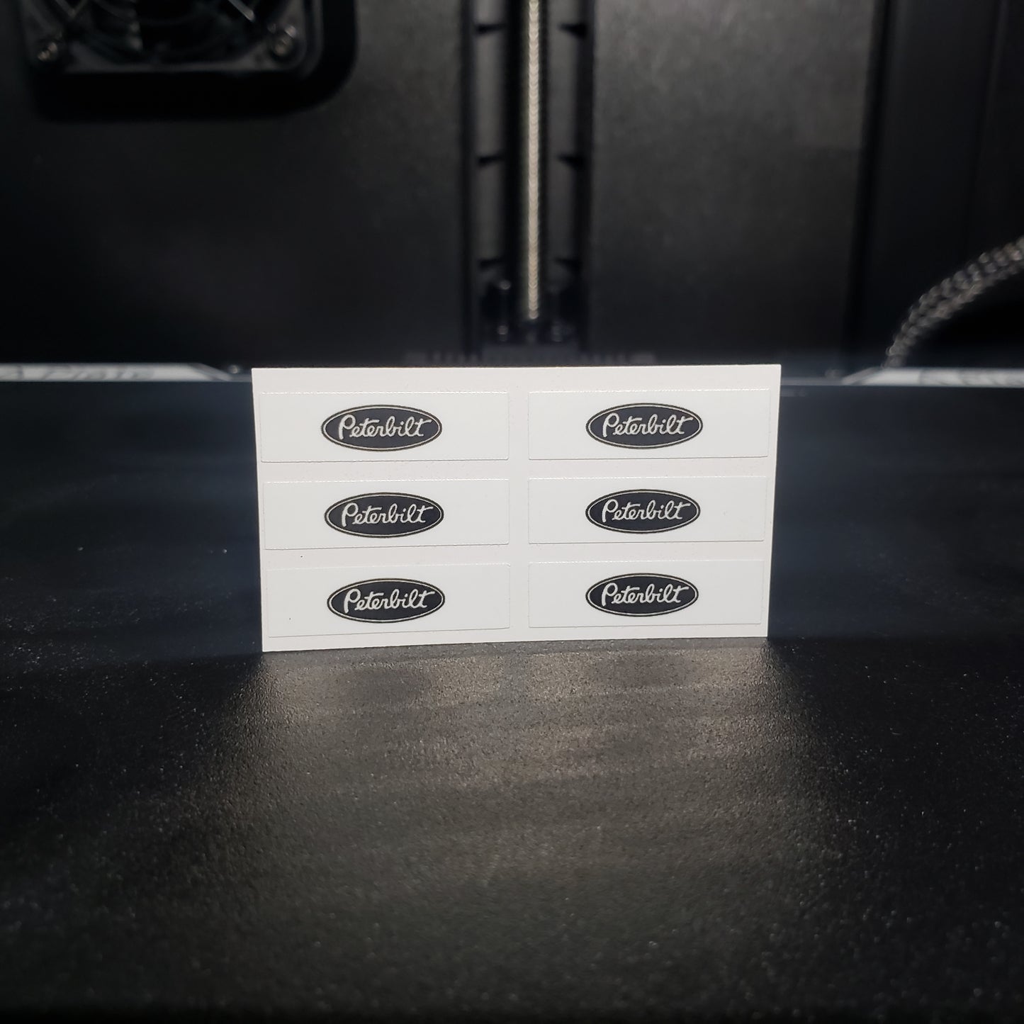 1/25 Peterbilt Black on White Quarter MudFlaps