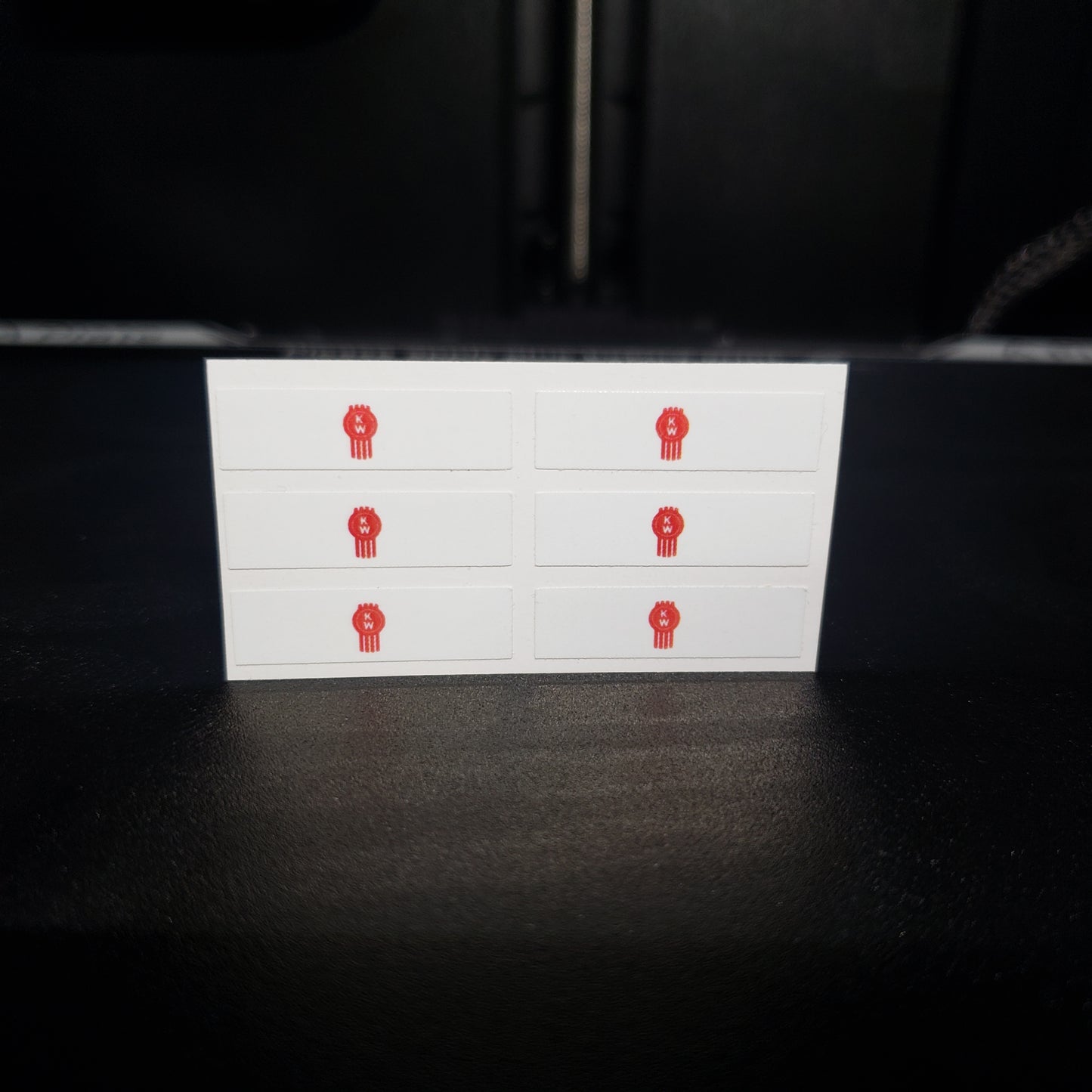 1/25 Kenworth Icon on White Quarter MudFlaps