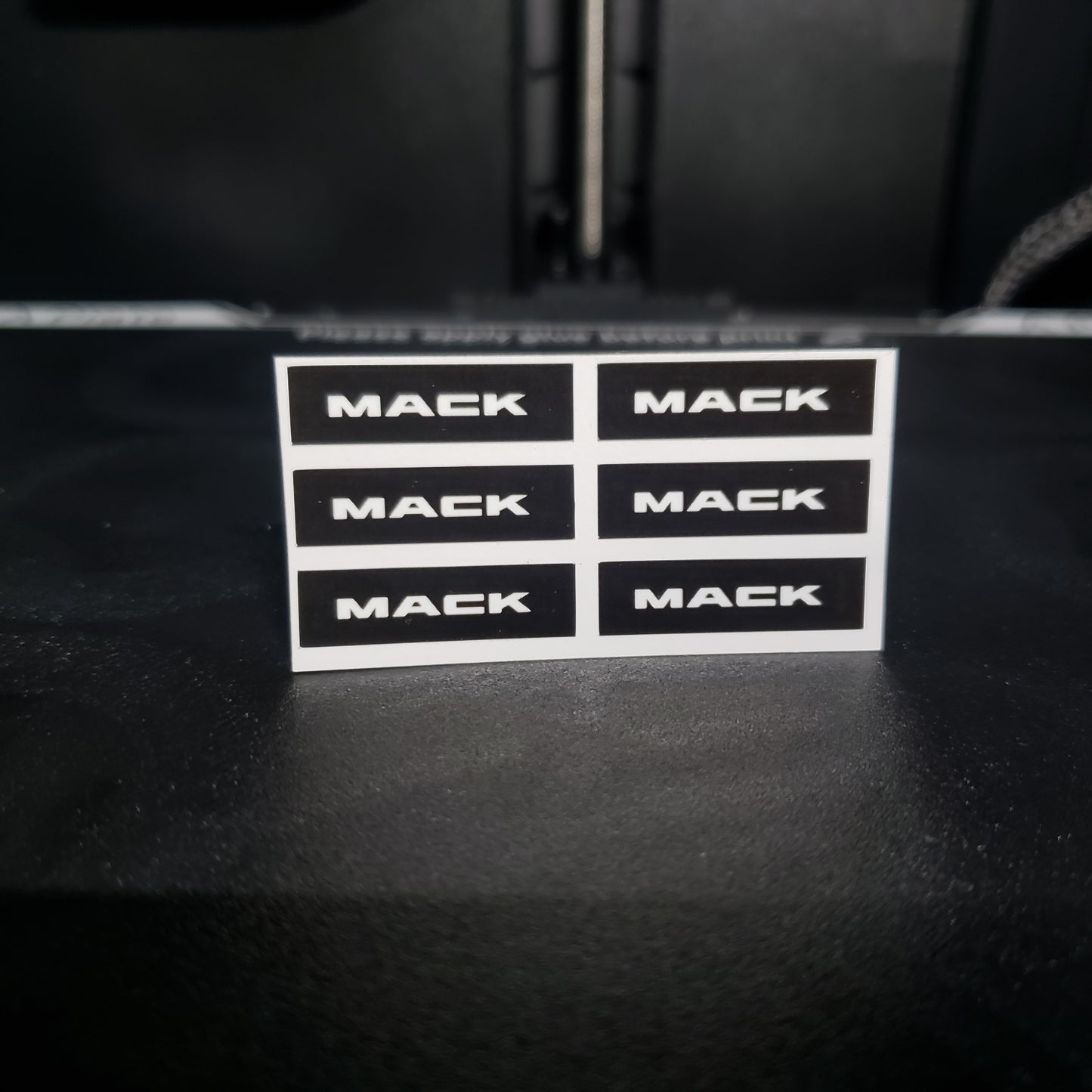 1/25 Mack Text on Black Quarter MudFlaps