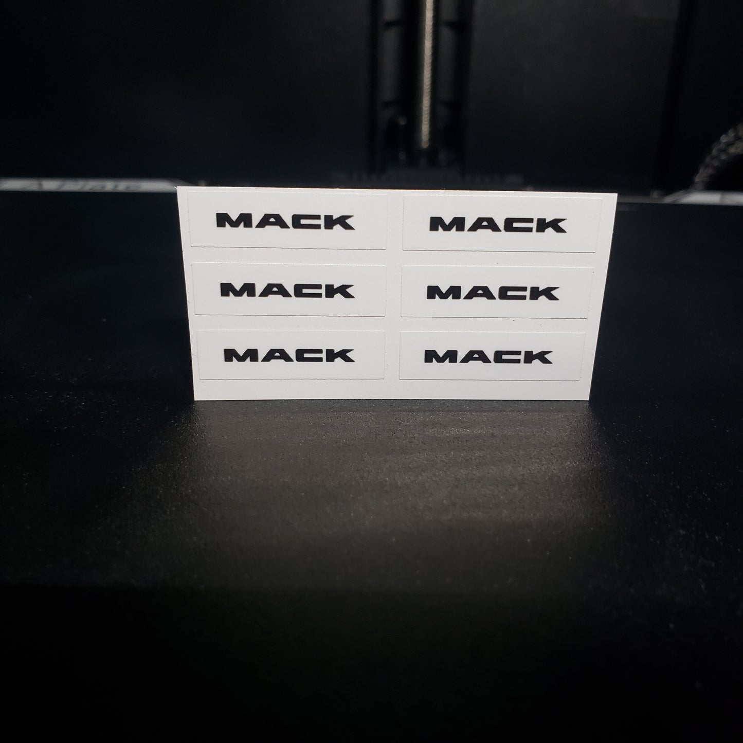 1/25 Mack Text on White Quarter MudFlaps