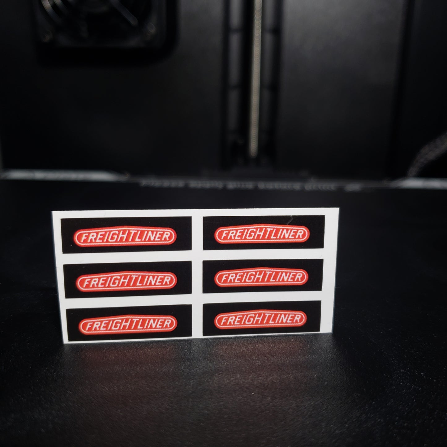 1/25 Freightliner Red on Black Quarter MudFlaps