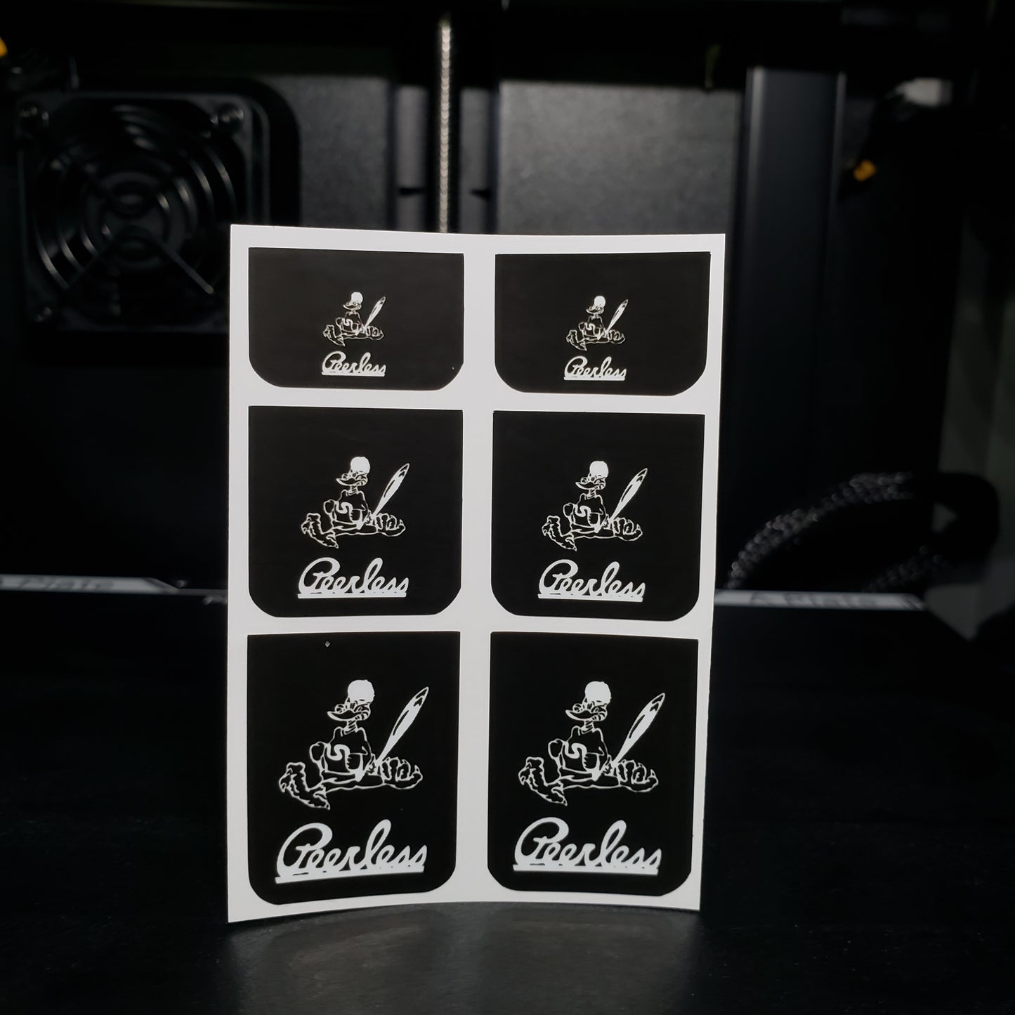1/25 Peerless White on Black MudFlap
