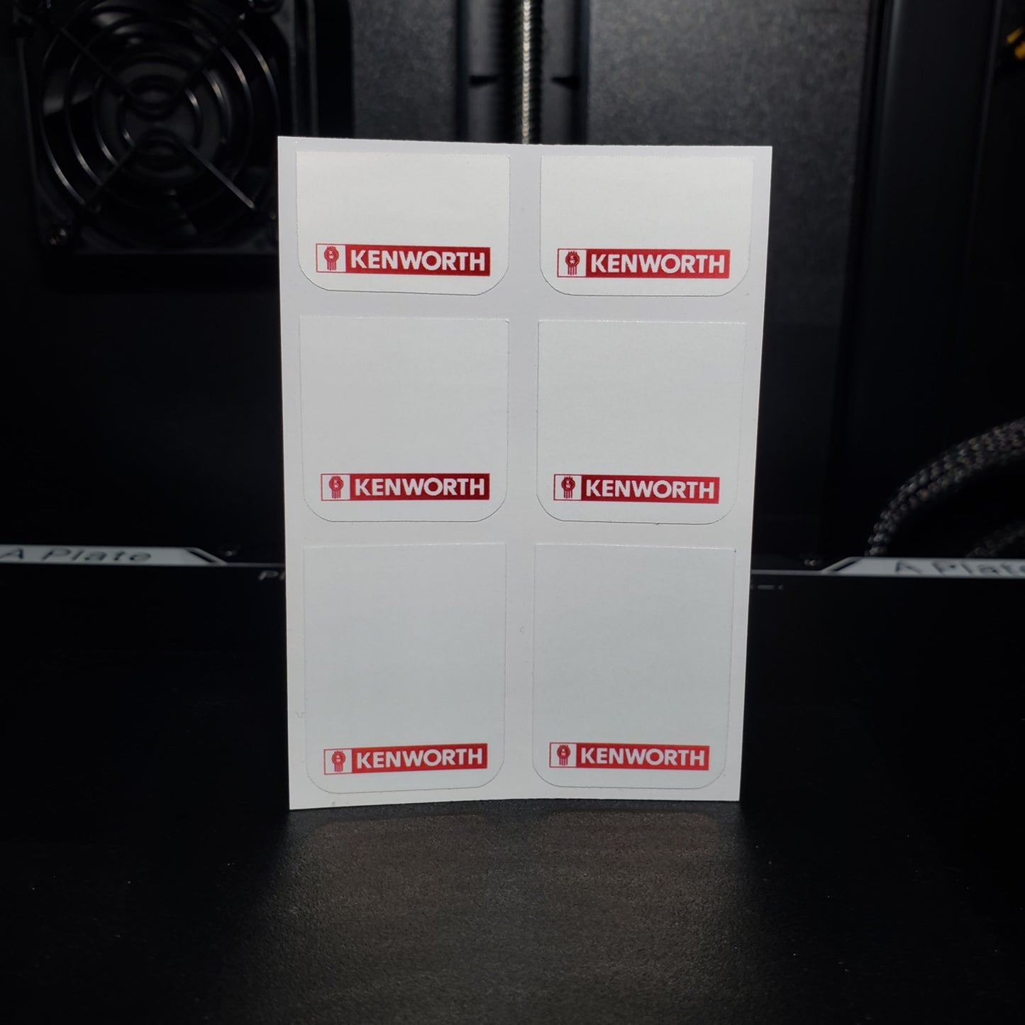 1/25 Kenworth Logo Red on White MudFlap