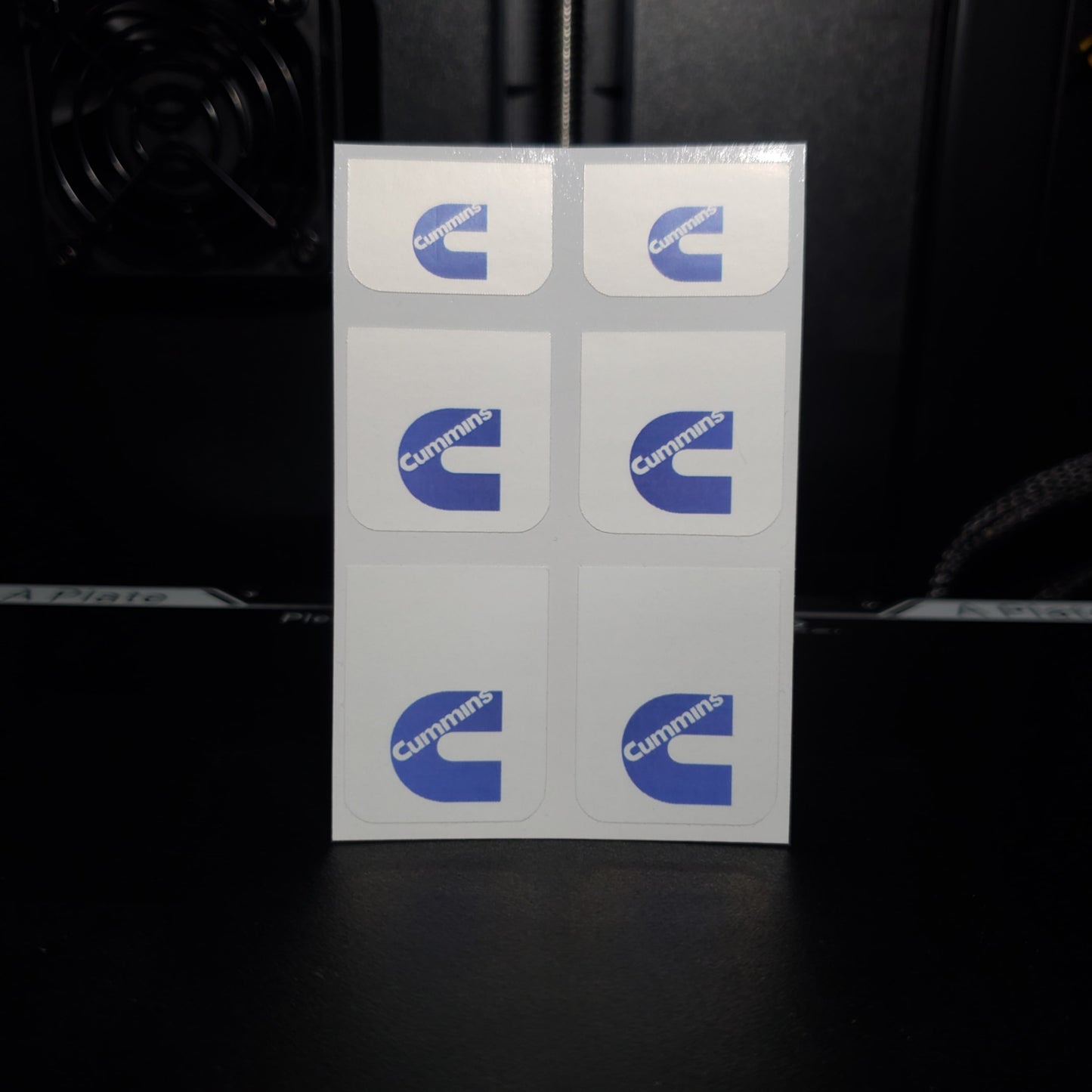 1/25 Cummins Blue on White MudFlap