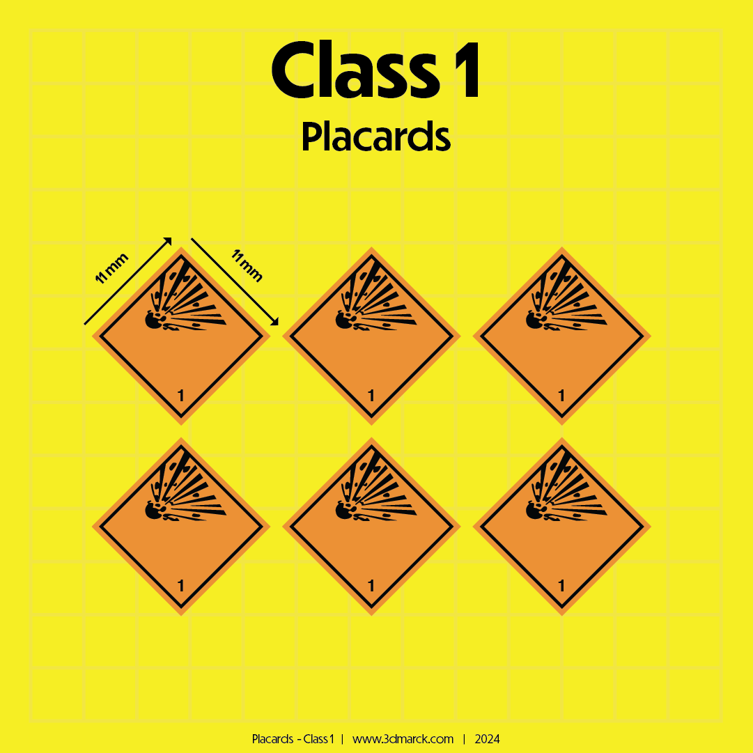 1/25 Class 1 Placards (Pack of 6)