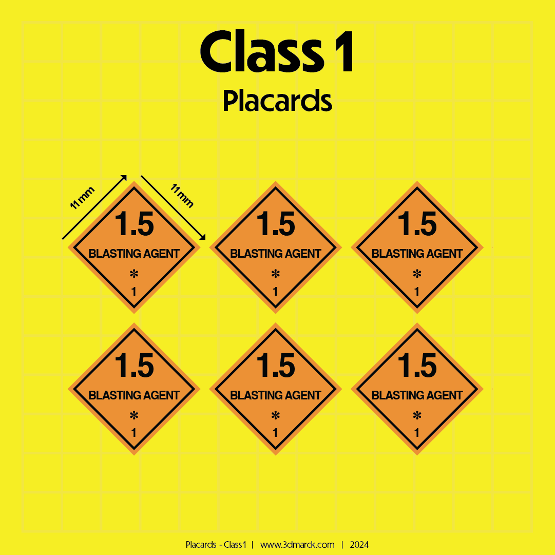 1/25 Class 1 Placards (Pack of 6)