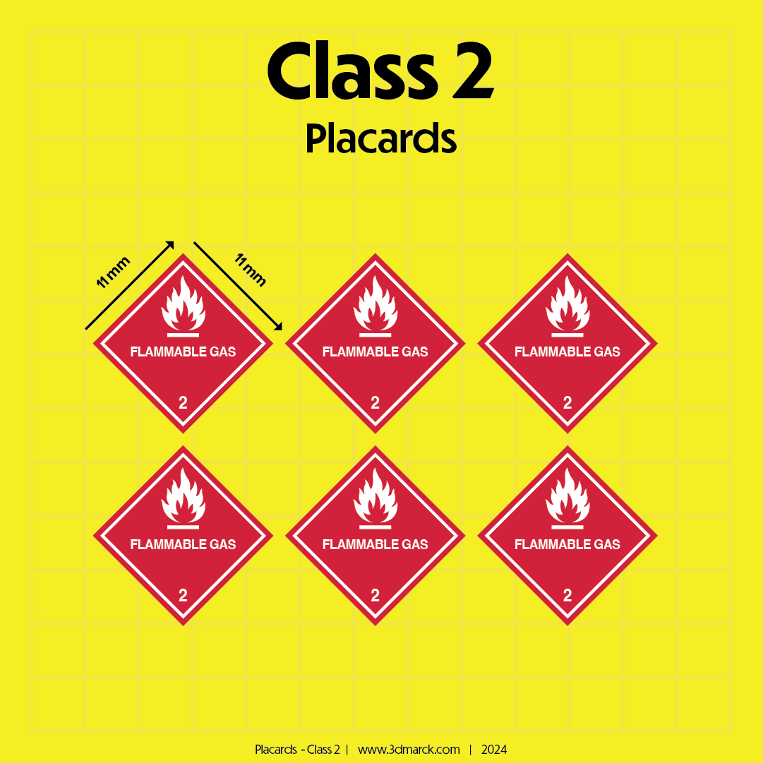 1/25 Class 2 Placards (Pack of 6)