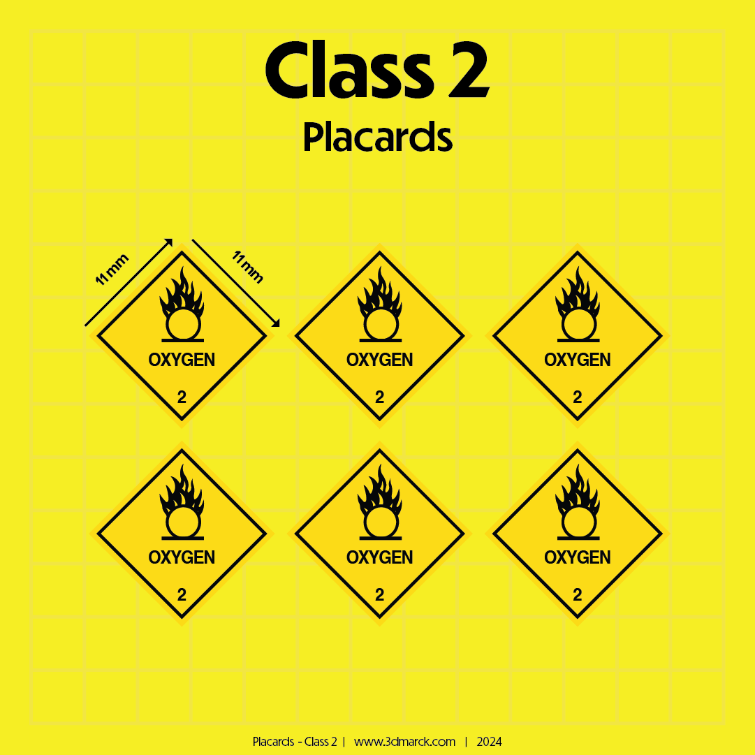 1/25 Class 2 Placards (Pack of 6)