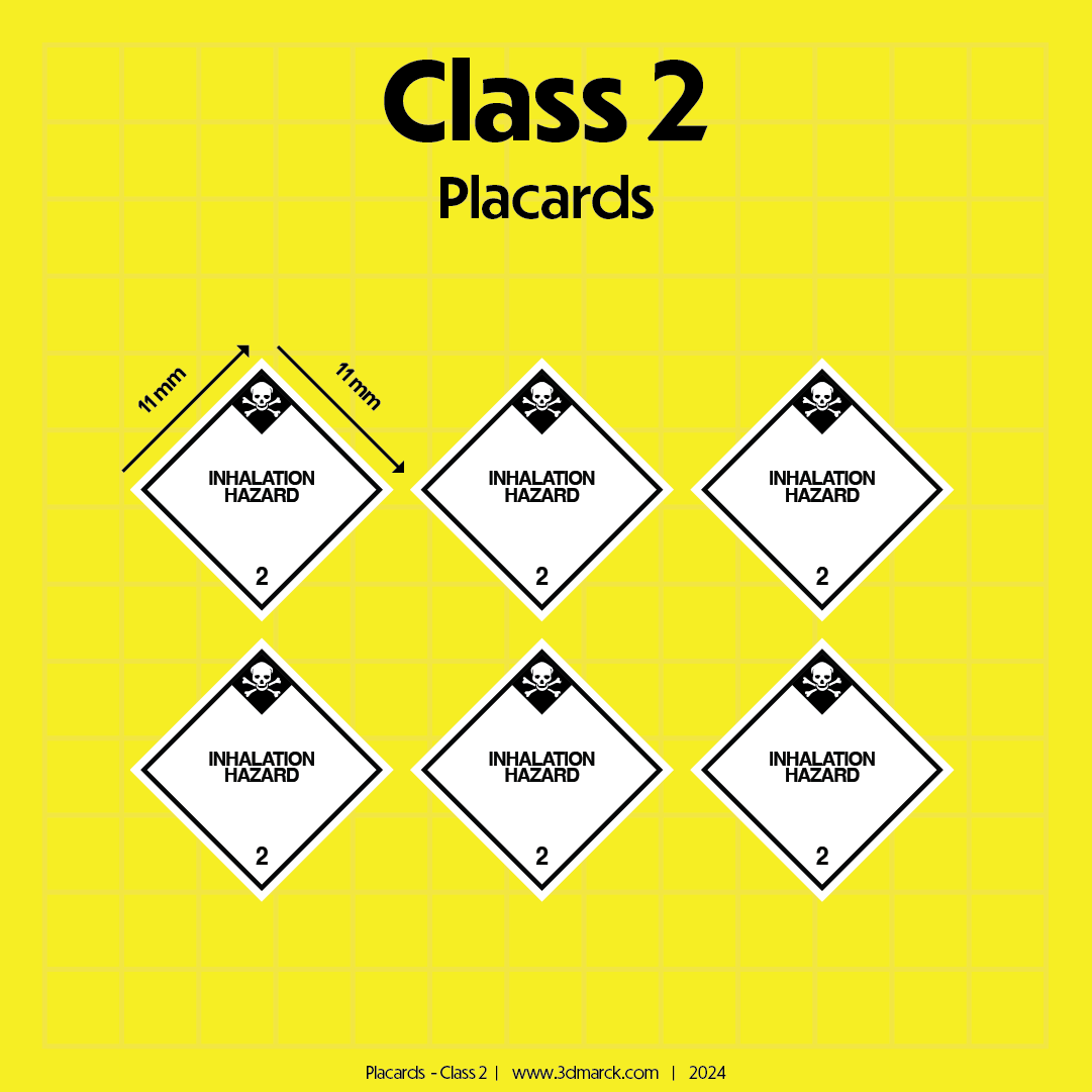 1/25 Class 2 Placards (Pack of 6)