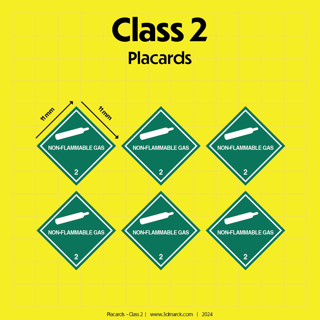 1/25 Class 2 Placards (Pack of 6)