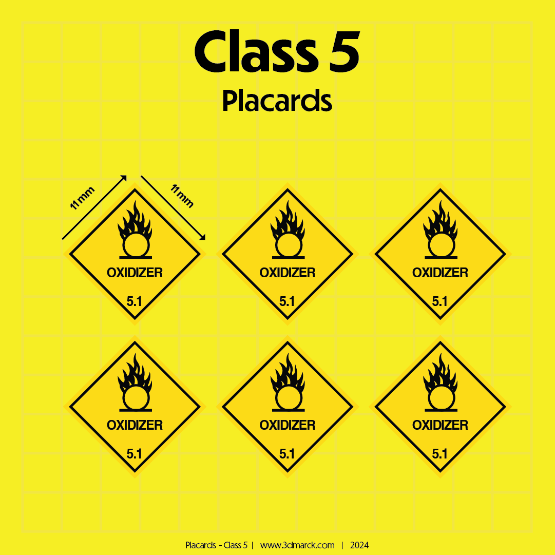 1/25 Class 5 Placards (Pack of 6)