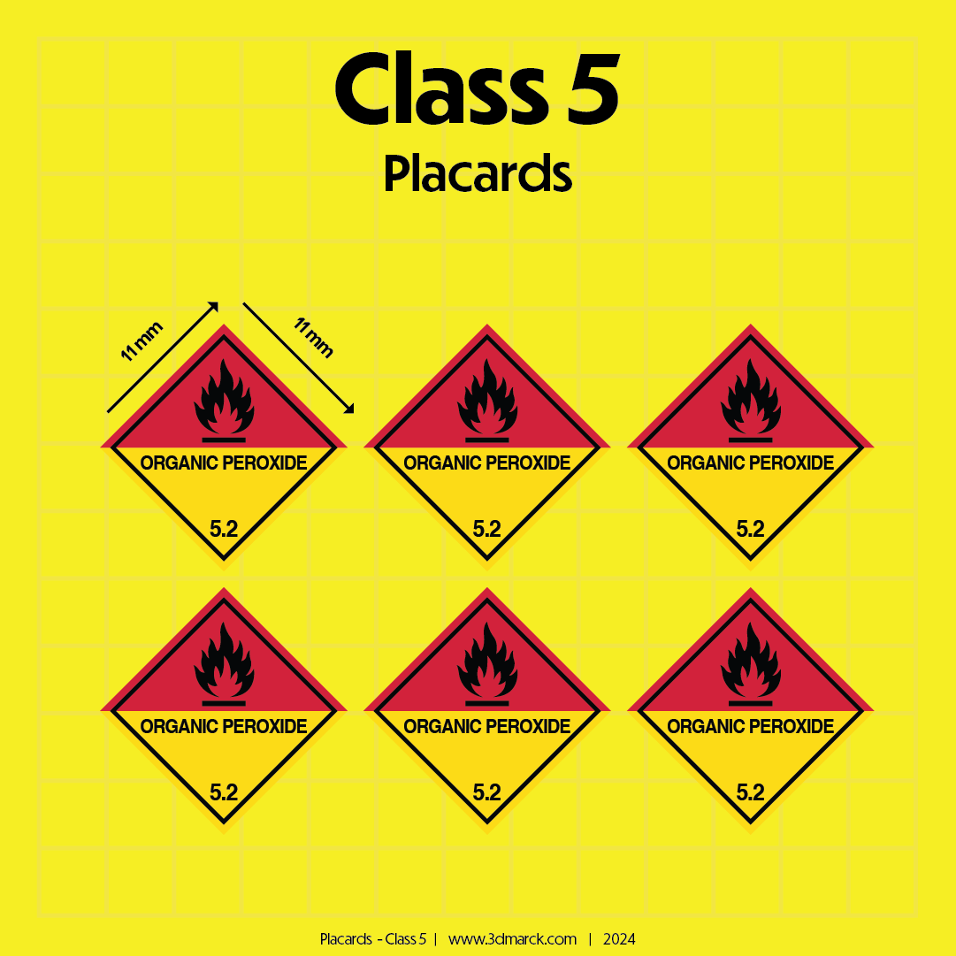 1/25 Class 5 Placards (Pack of 6)