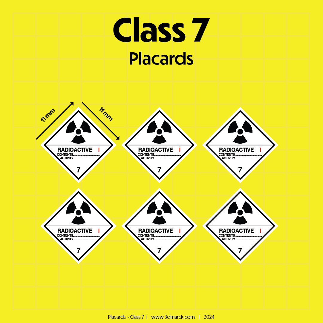 1/25 Class 7 Placards (Pack of 6)