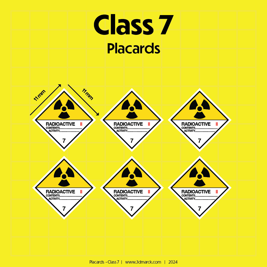 1/25 Class 7 Placards (Pack of 6)