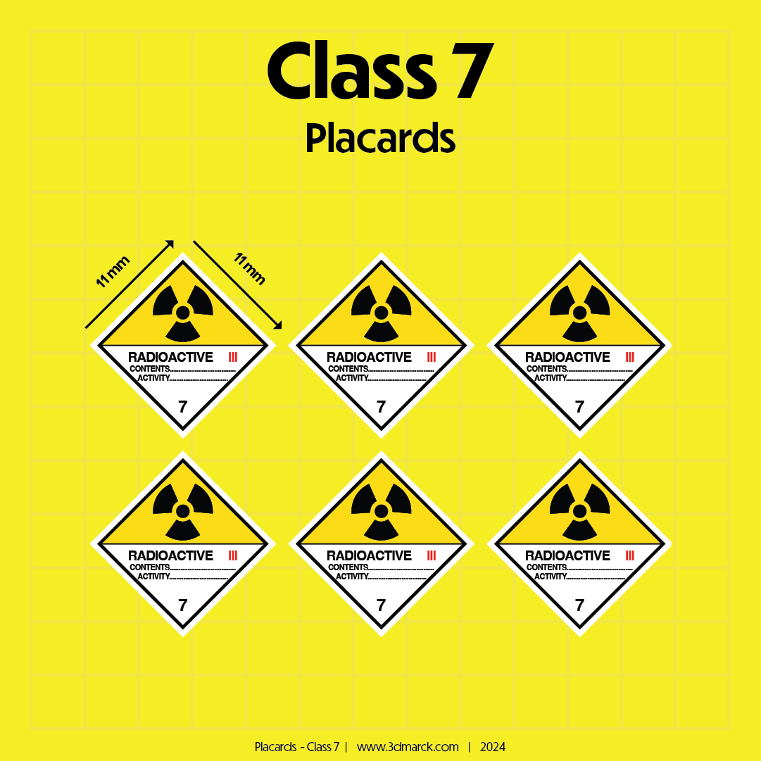 1/25 Class 7 Placards (Pack of 6)