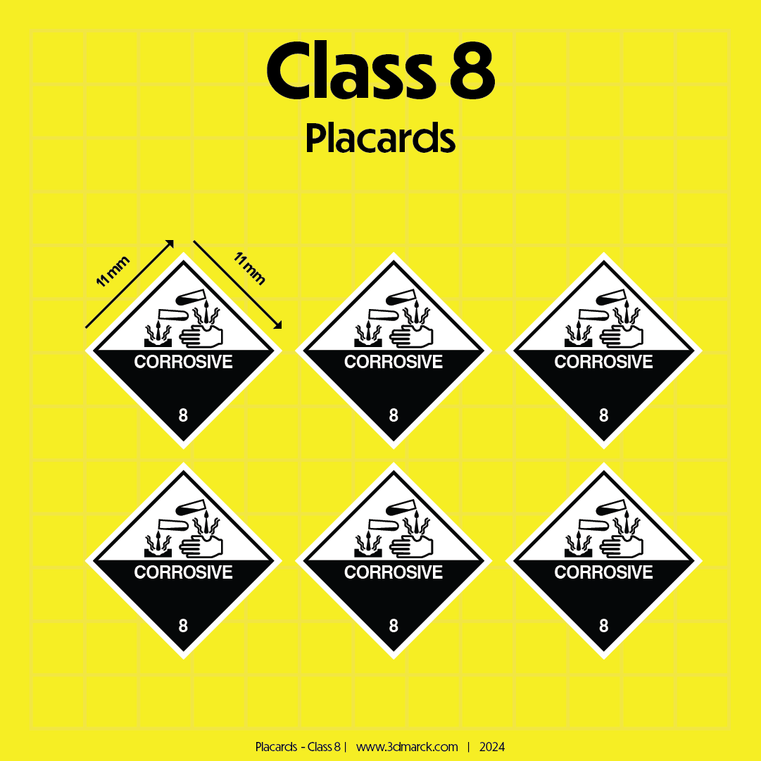 1/25 Class 8 Placards (Pack of 6)