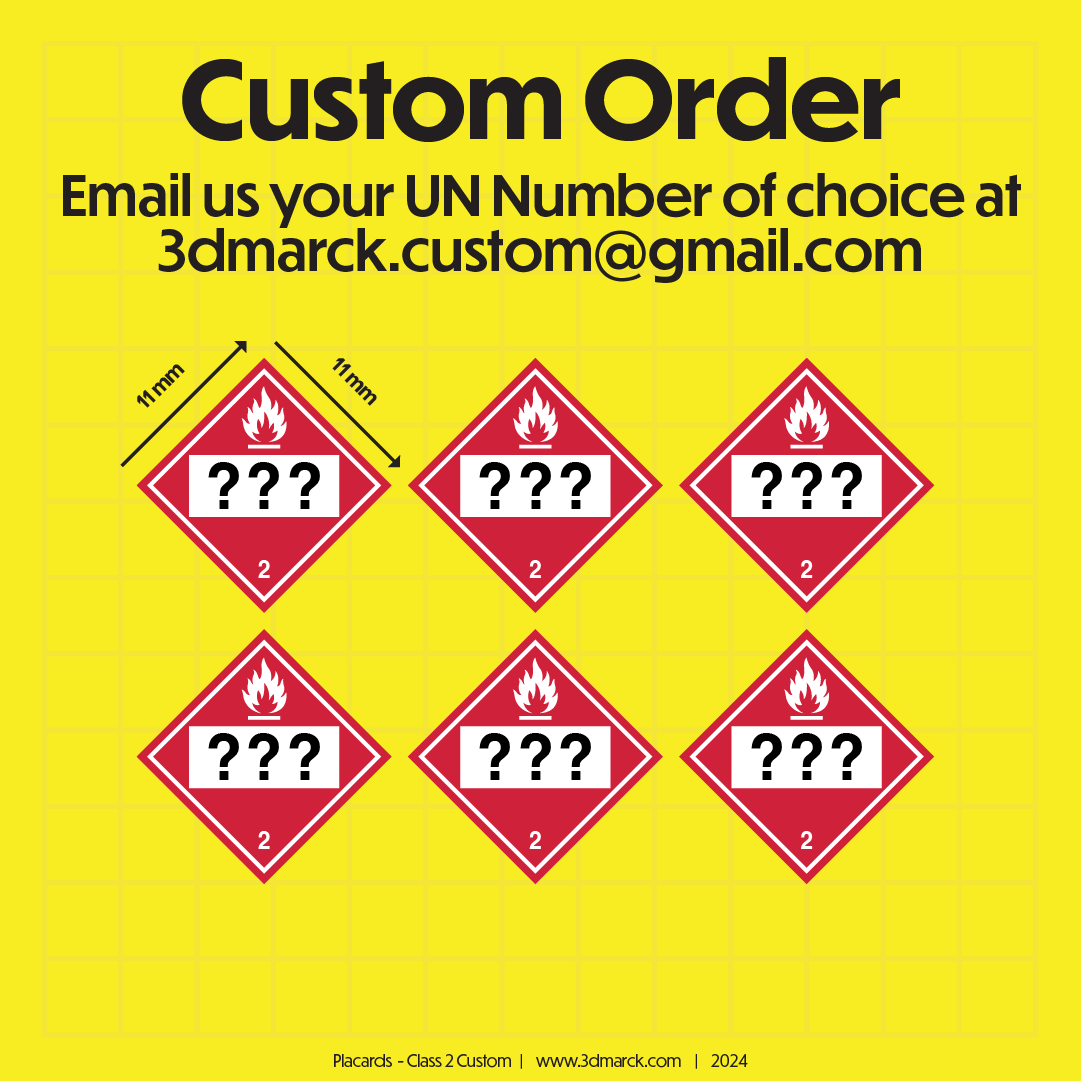 1/25 Class 2 Placards (Pack of 6)