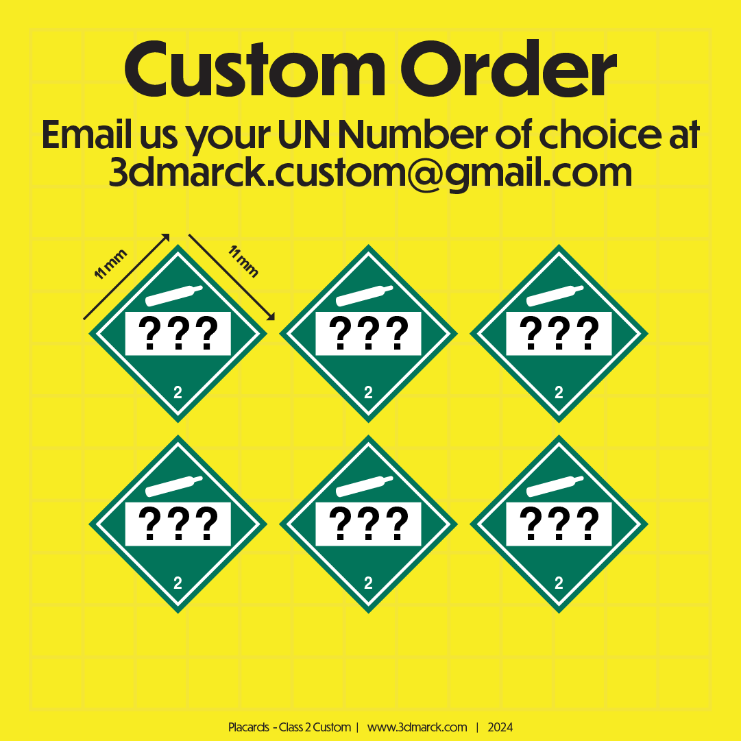 1/25 Class 2 Placards (Pack of 6)
