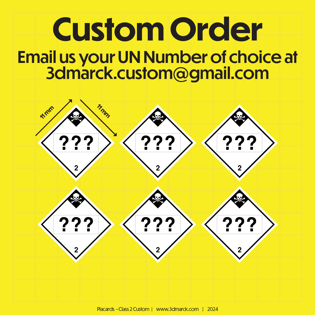 1/25 Class 2 Placards (Pack of 6)