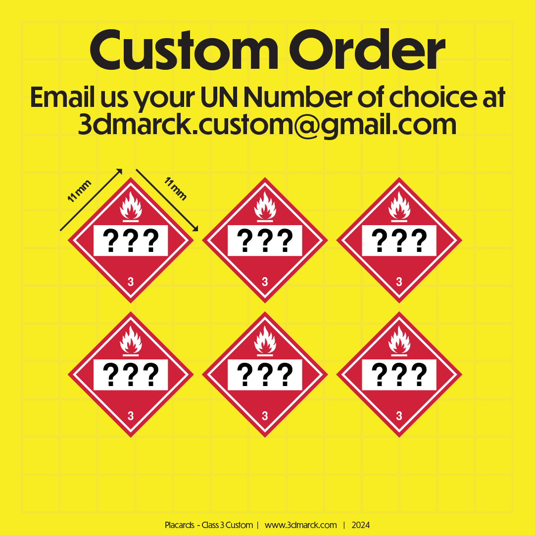 1/25 Class 3 Placards (Pack of 6)