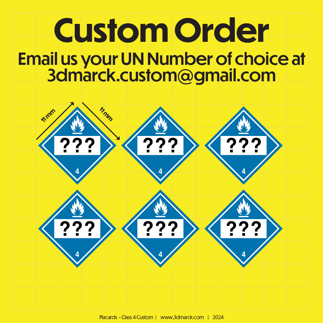 1/25 Class 4 Placards (Pack of 6)