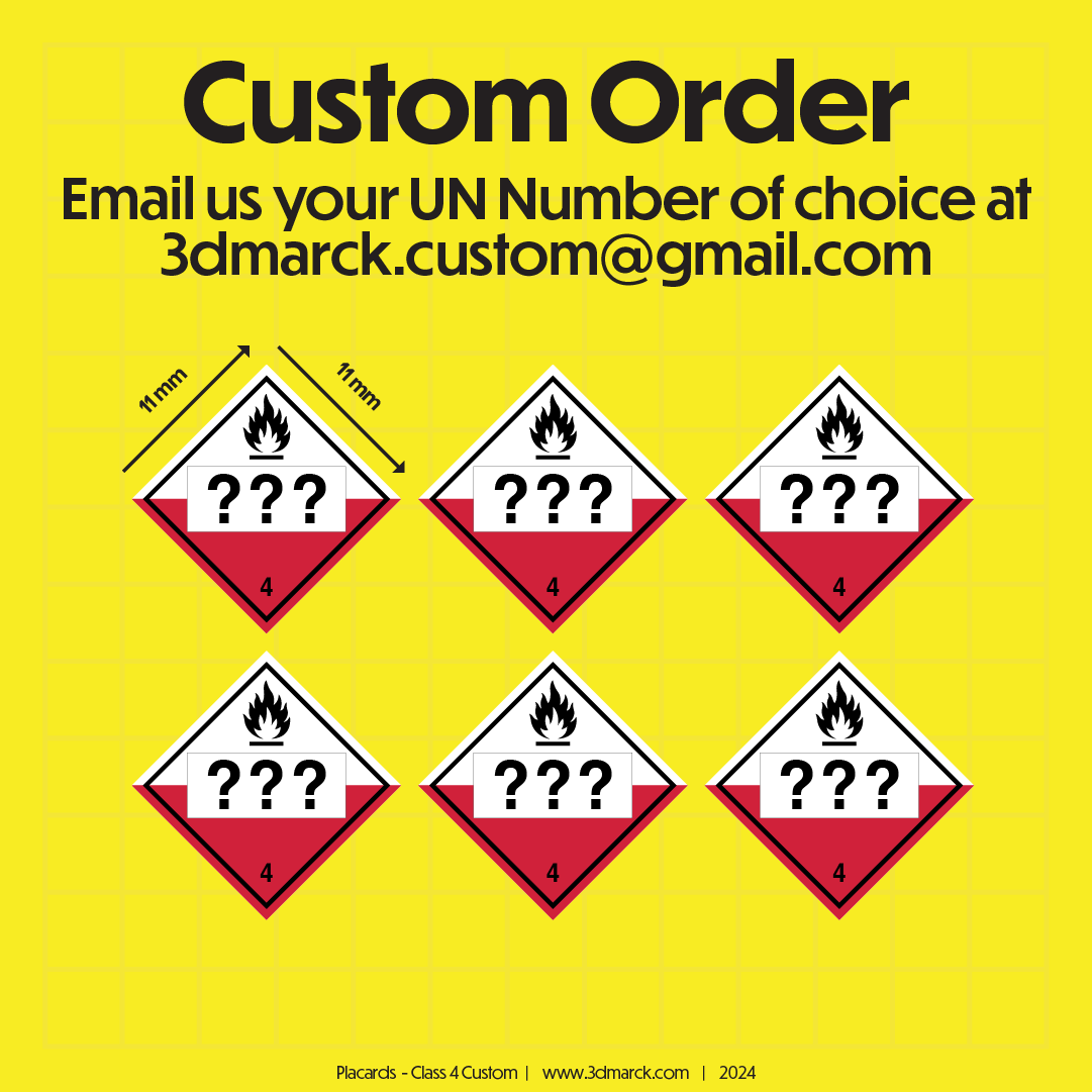 1/25 Class 4 Placards (Pack of 6)