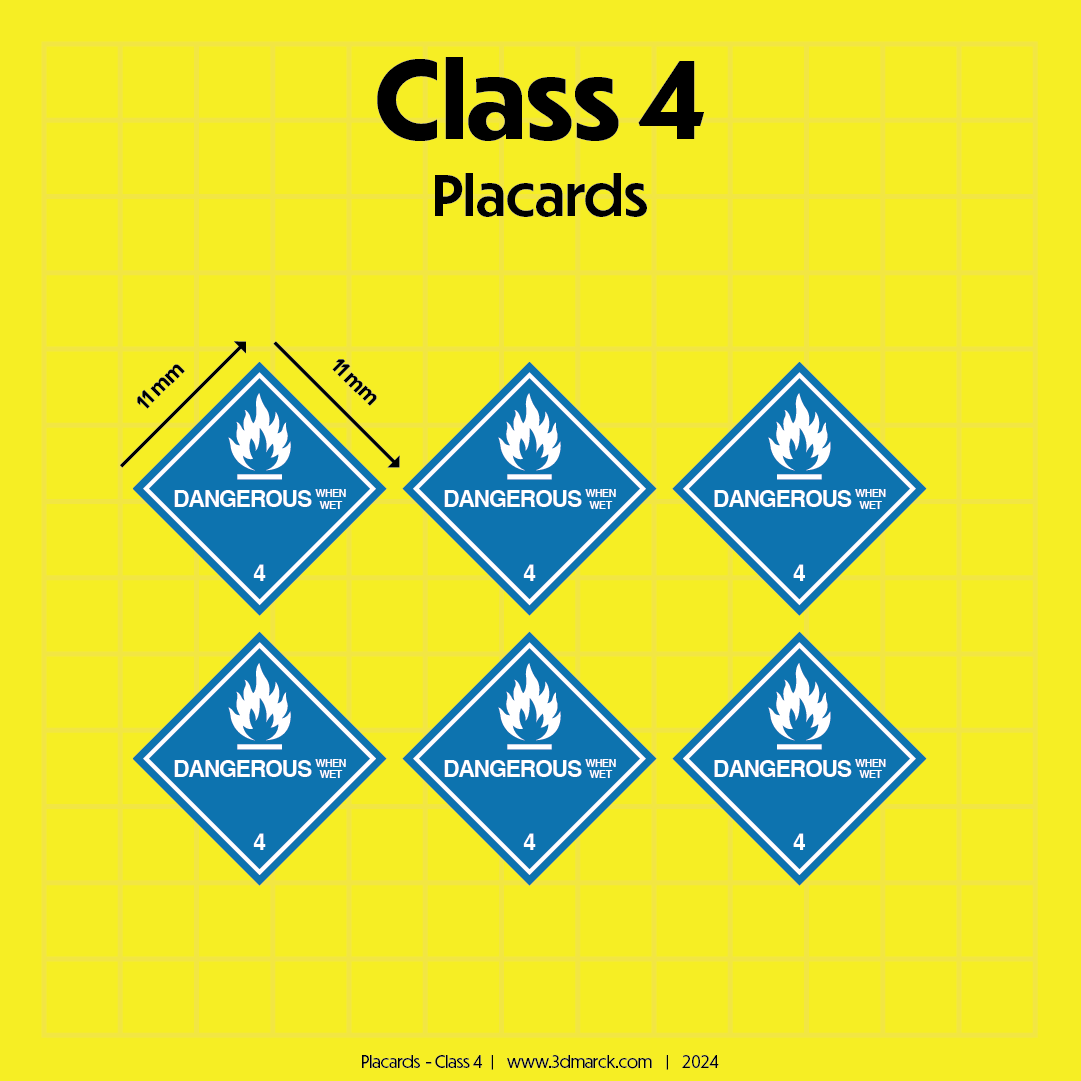 1/25 Class 4 Placards (Pack of 6)