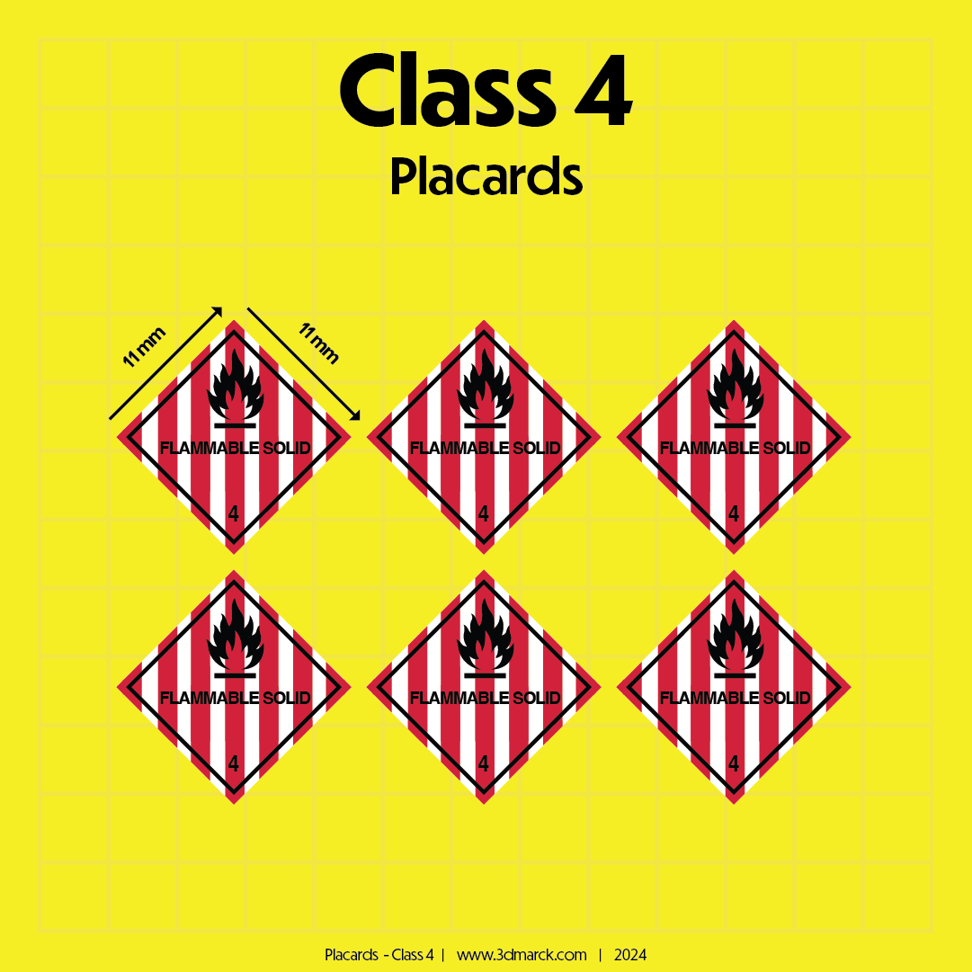 1/25 Class 4 Placards (Pack of 6)