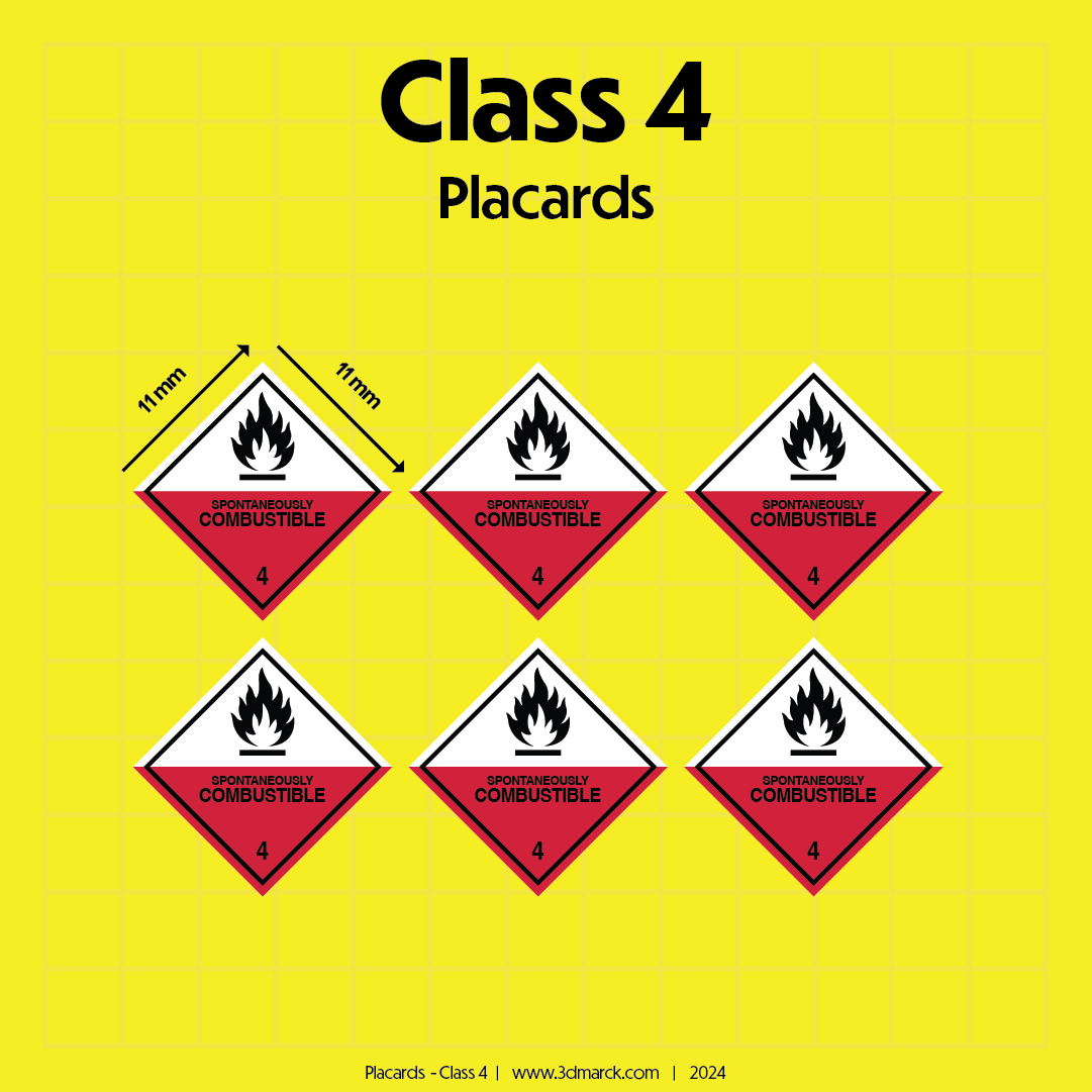 1/25 Class 4 Placards (Pack of 6)