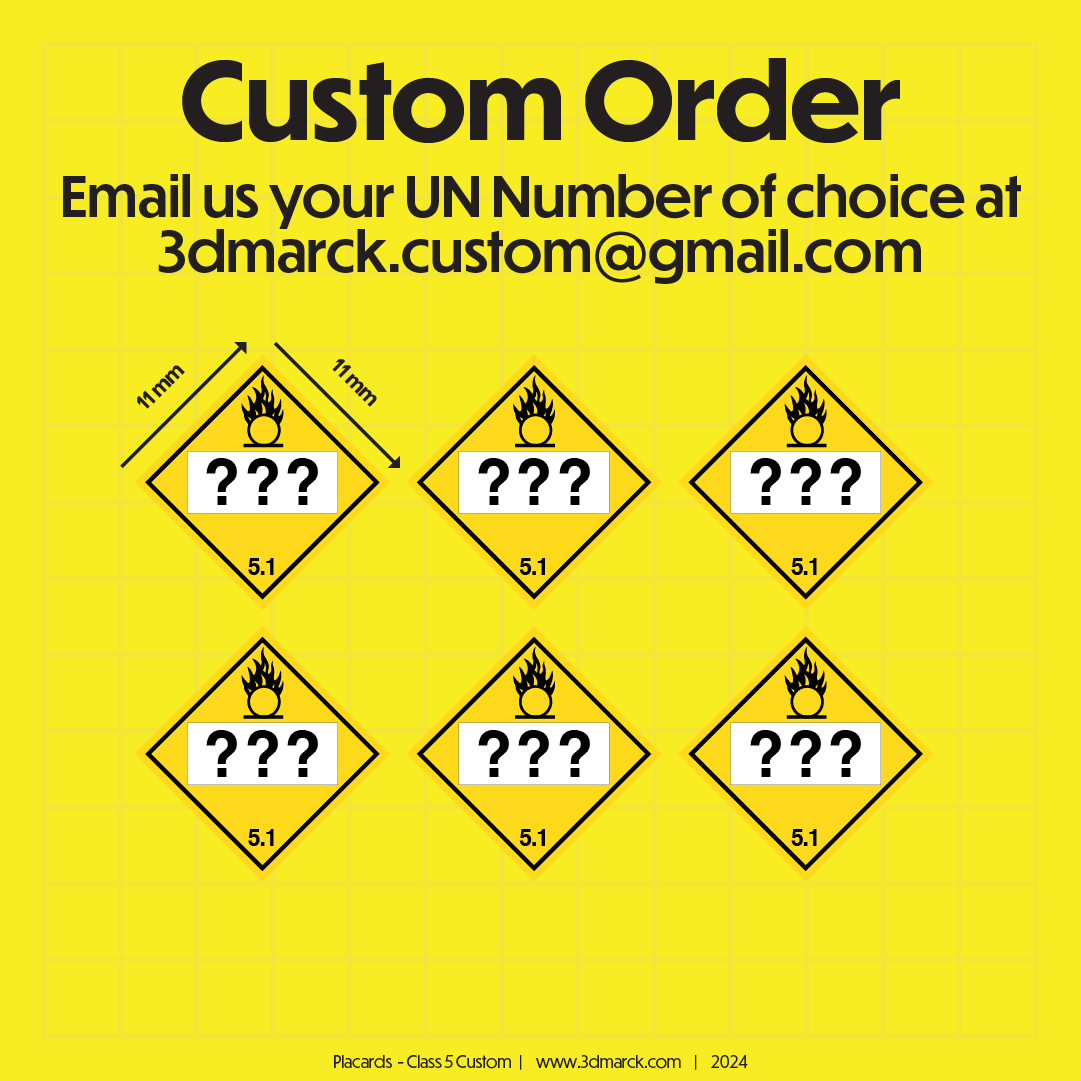 1/25 Class 5 Placards (Pack of 6)