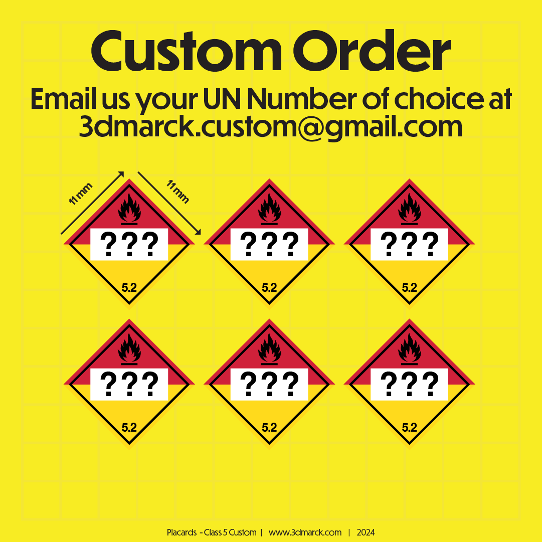 1/25 Class 5 Placards (Pack of 6)