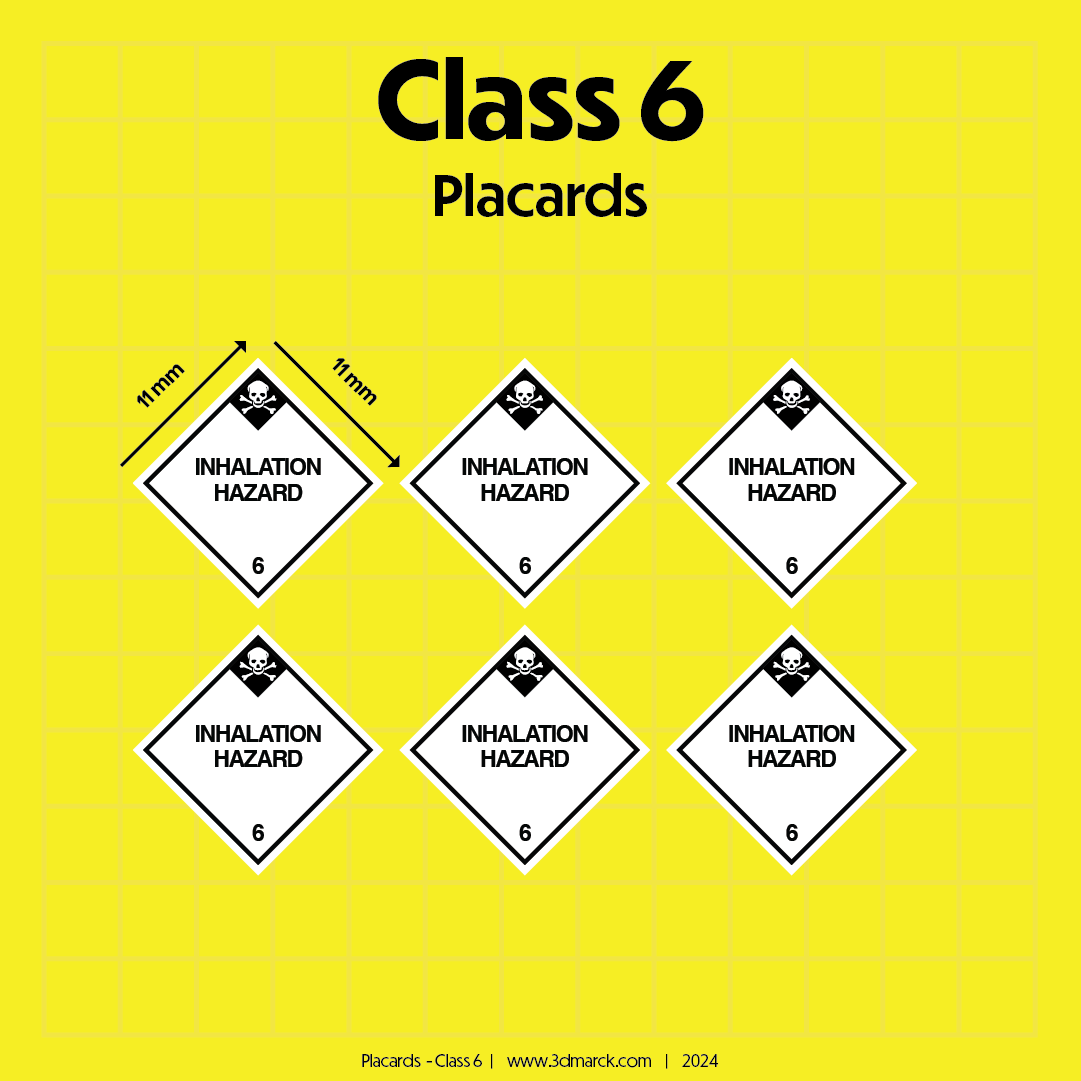 1/25 Class 6 Placards (Pack of 6)