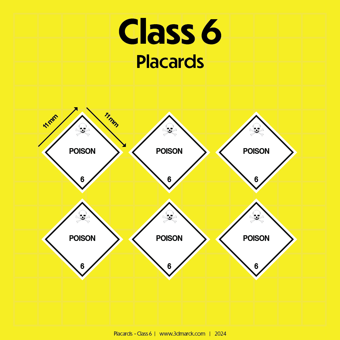 1/25 Class 6 Placards (Pack of 6)