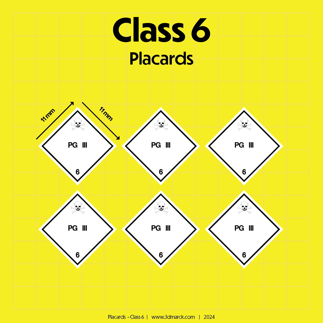 1/25 Class 6 Placards (Pack of 6)