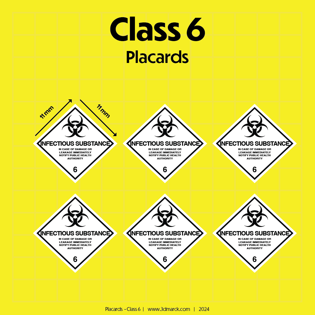 1/25 Class 6 Placards (Pack of 6)