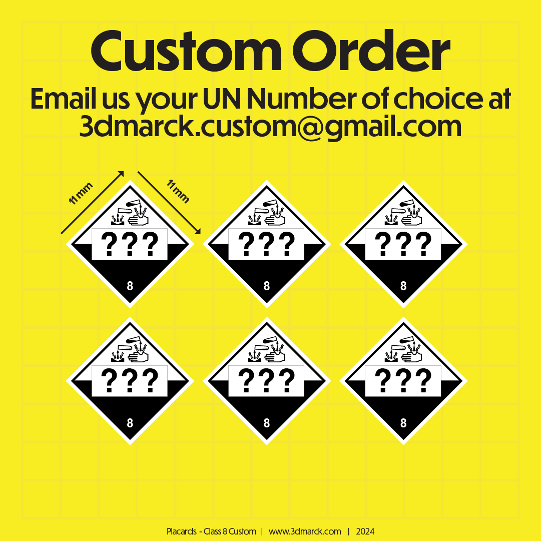 1/25 Class 8 Placards (Pack of 6)
