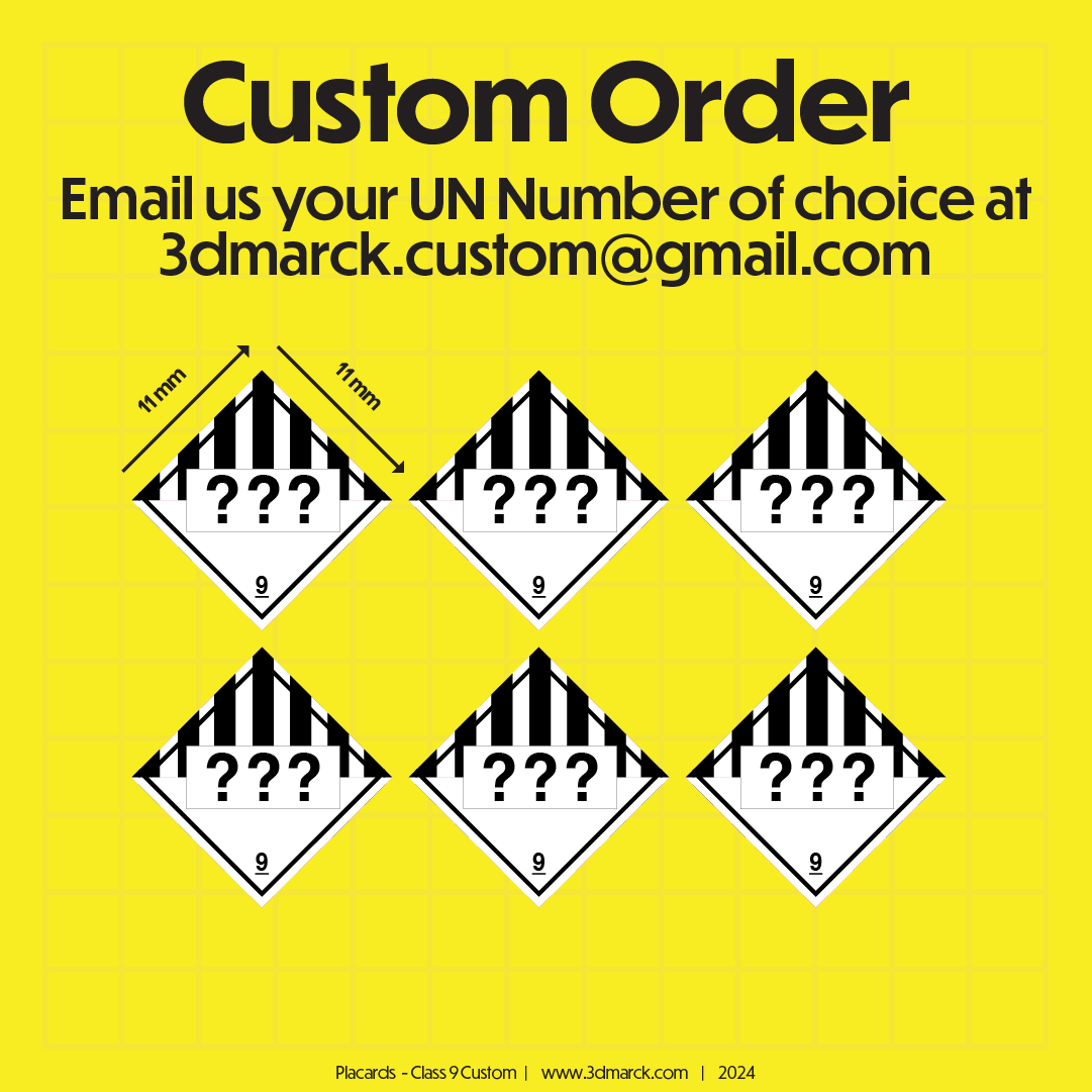 1/25 Class 9 Placards (Pack of 6)