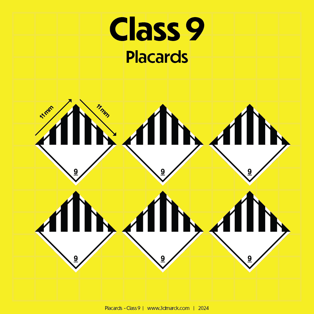 1/25 Class 9 Placards (Pack of 6)