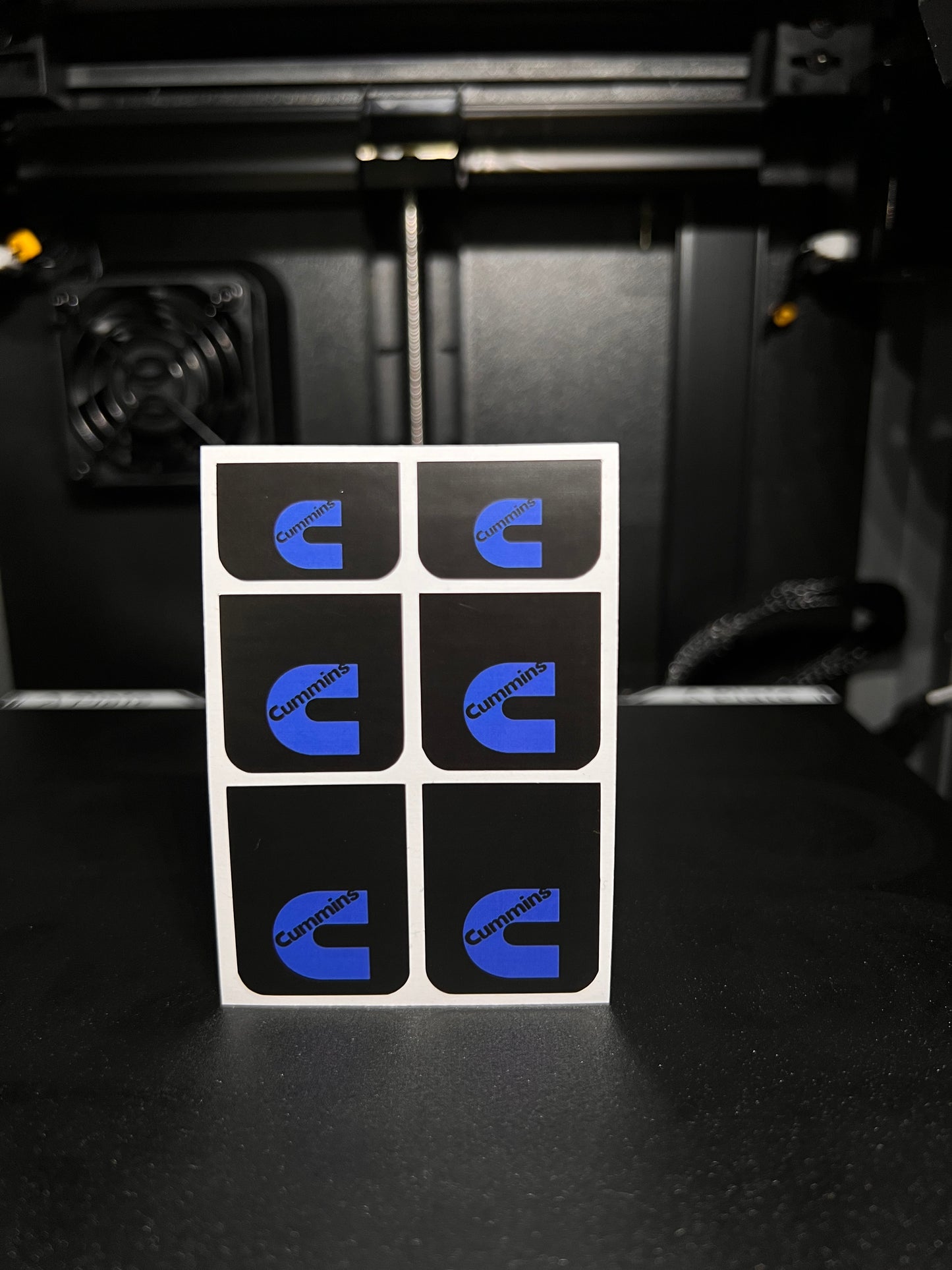 1/25 Cummins Blue on Black MudFlap
