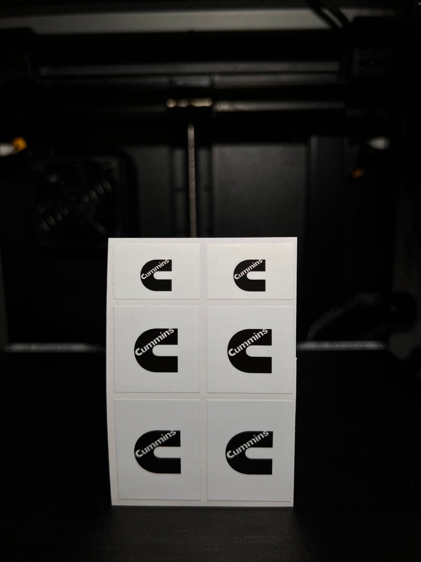 1/25 Cummins Black on White MudFlap