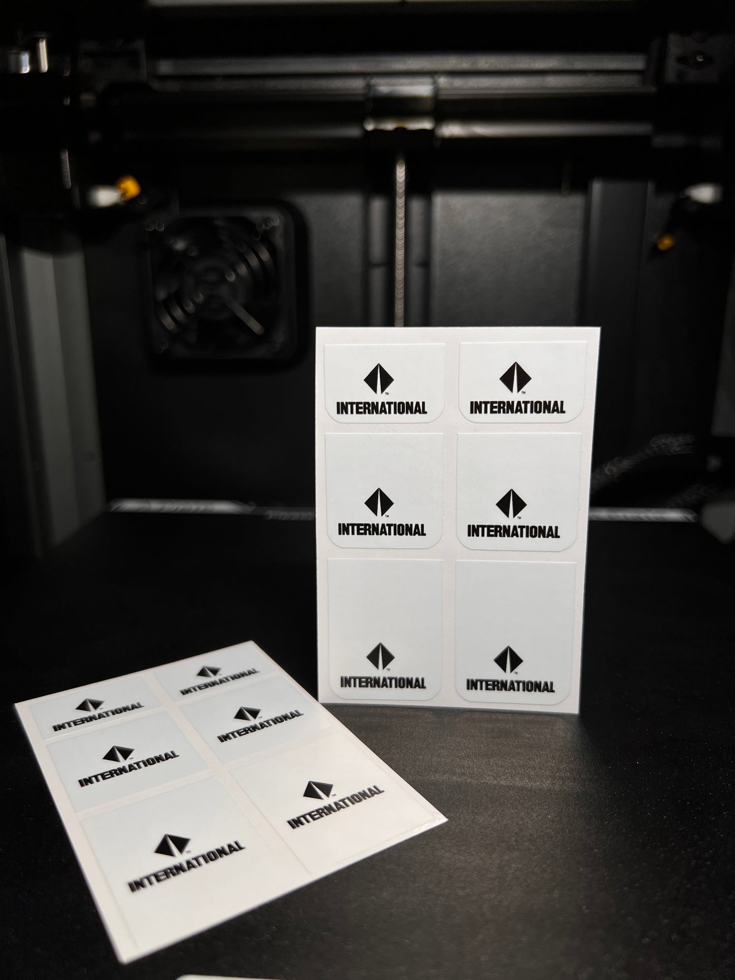 1/25 Oldschool International Black on White MudFlap