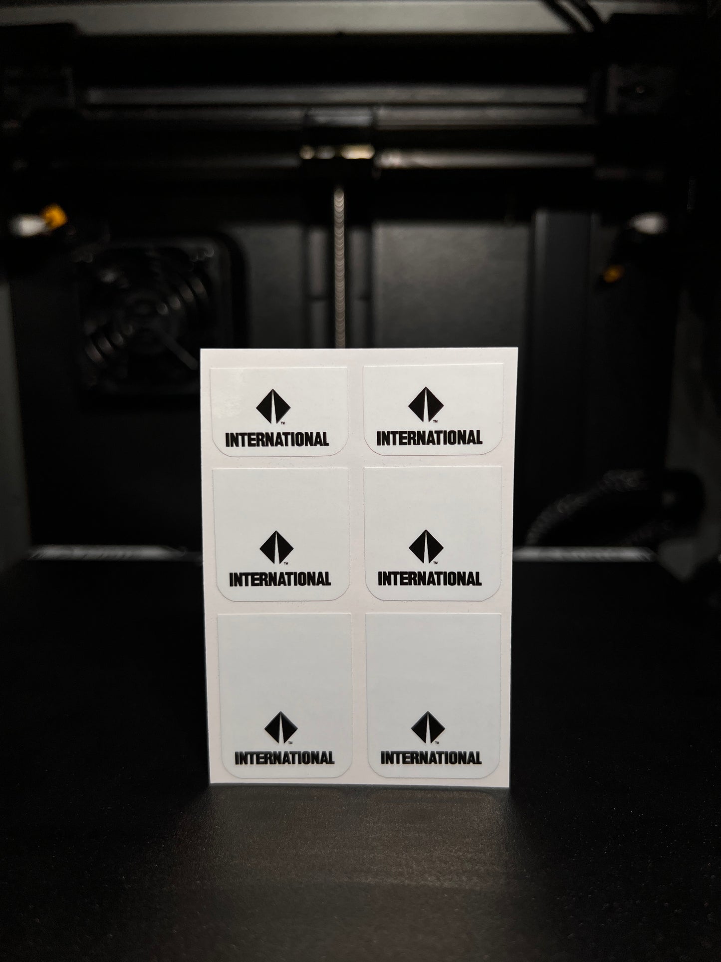 1/25 Oldschool International Black on White MudFlap