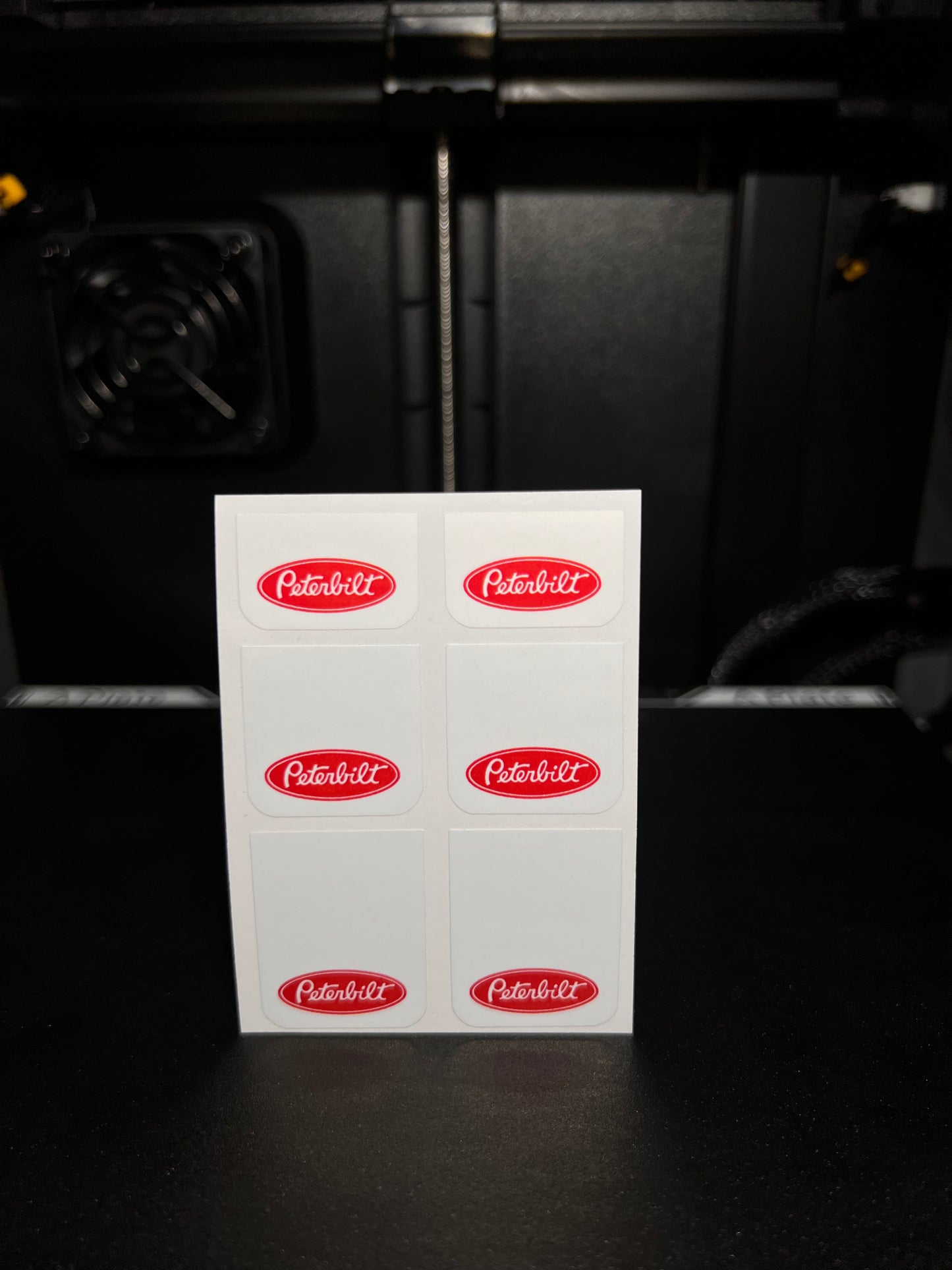 1/25 Peterbilt Red on White MudFlap