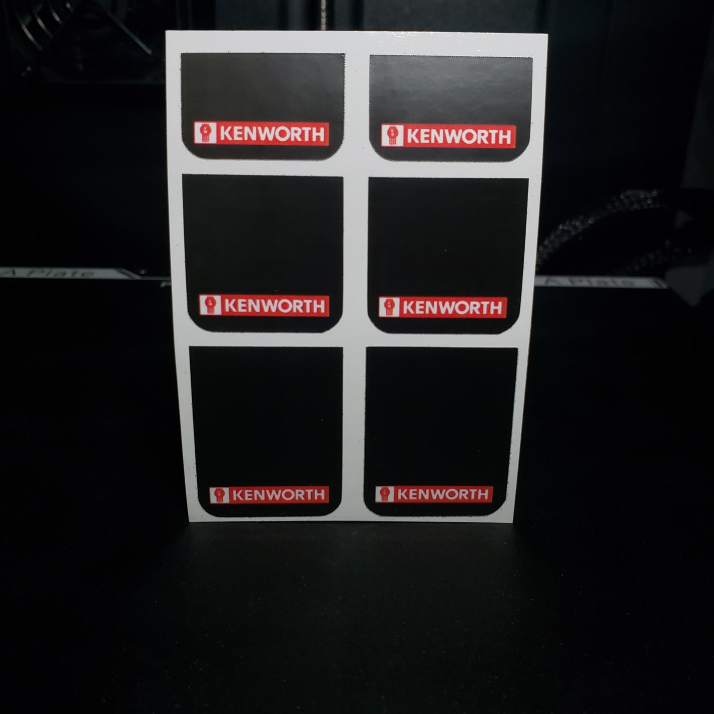 1/25 Kenworth Logo Red on Black MudFlap